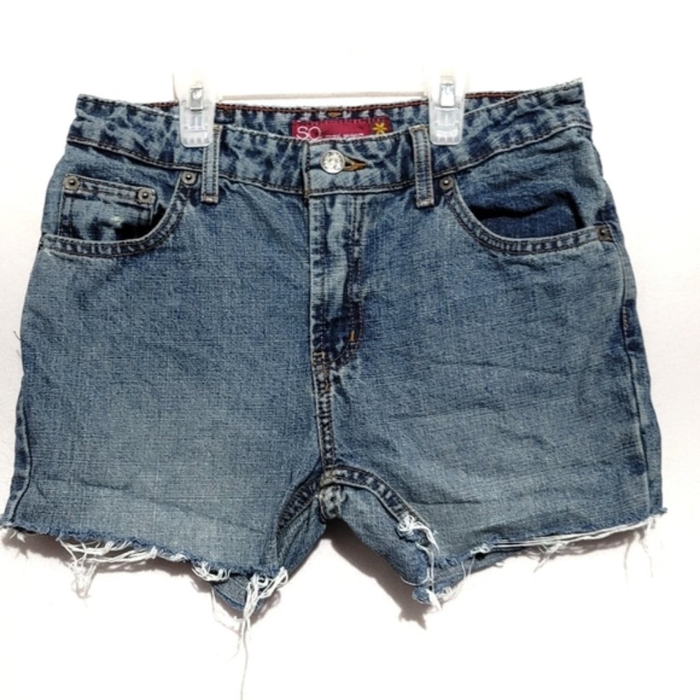 vintage so jean shorts cut offs size 3 light wash